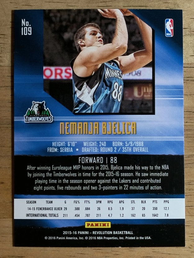 2015-16 Panini Revolution Infinite #109 Nemanja Bjelica