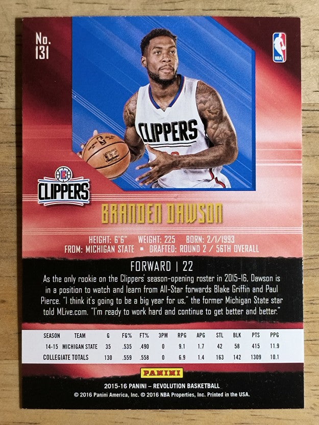2015-16 Panini Revolution Nova #131 Branden Dawson