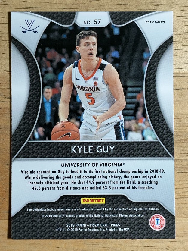 2019-20 Panini Prizm Draft Picks Prizms Pink Pulsar #57 Kyle Guy