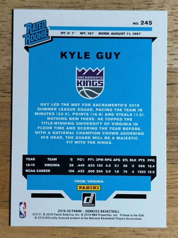 2019-20 Donruss #245 Kyle Guy RR RC