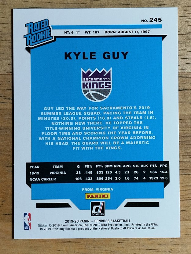 2019-20 Donruss #245 Kyle Guy RR RC