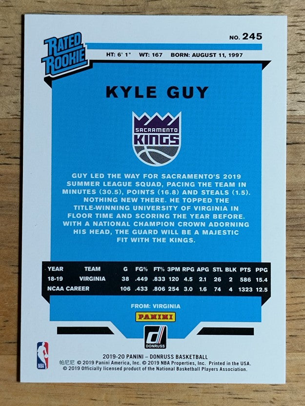 2019-20 Donruss #245 Kyle Guy RR RC