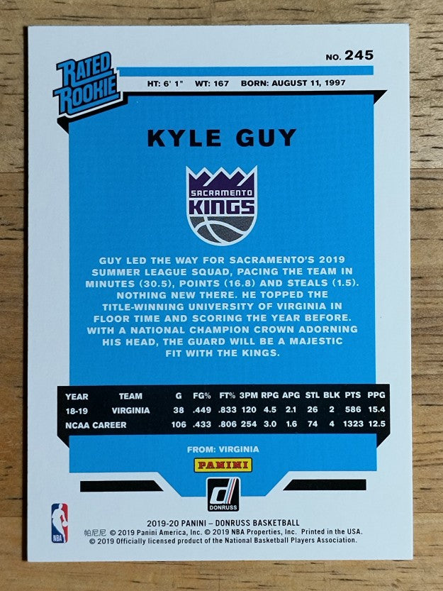 2019-20 Donruss #245 Kyle Guy RR RC