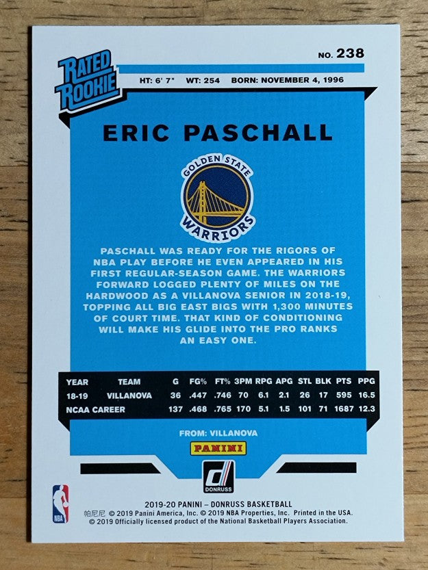 2019-20 Donruss #238 Eric Paschall RR RC