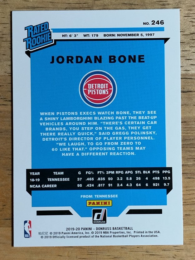 2019-20 Donruss #246 Jordan Bone RR RC