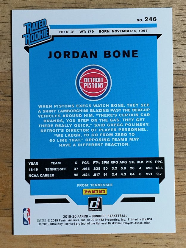 2019-20 Donruss #246 Jordan Bone RR RC