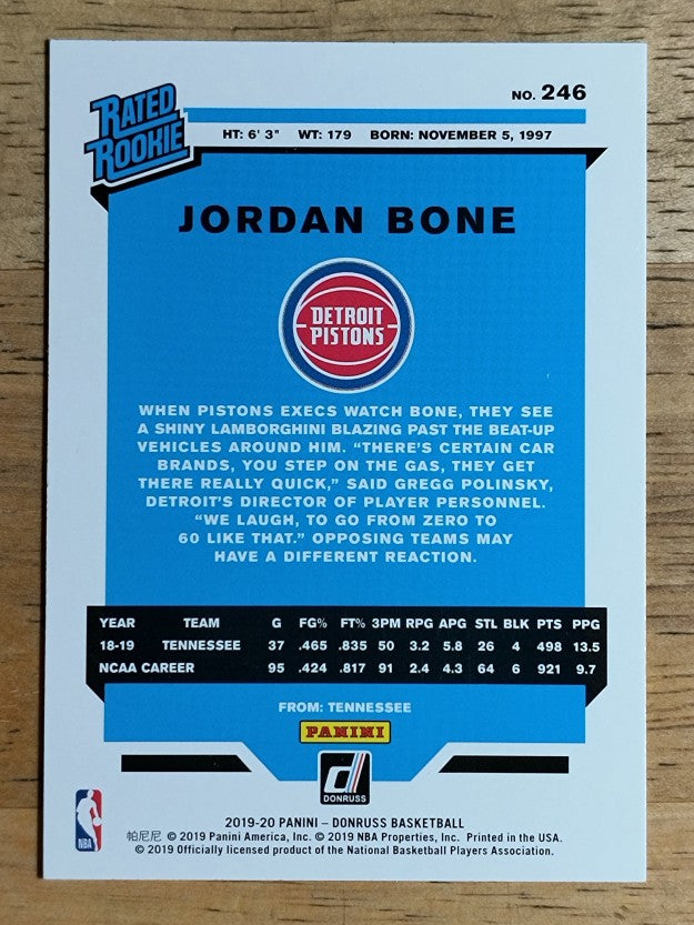 2019-20 Donruss #246 Jordan Bone RR RC