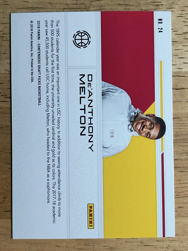 2018-19 Panini Contenders Draft Picks School Colors #24 De'Anthony Melton