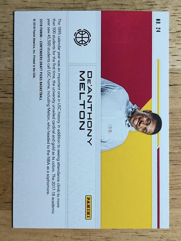 2018-19 Panini Contenders Draft Picks School Colors #24 De'Anthony Melton
