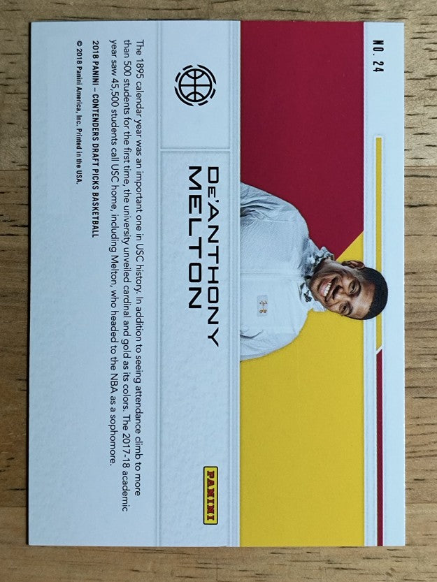 2018-19 Panini Contenders Draft Picks School Colors #24 De'Anthony Melton