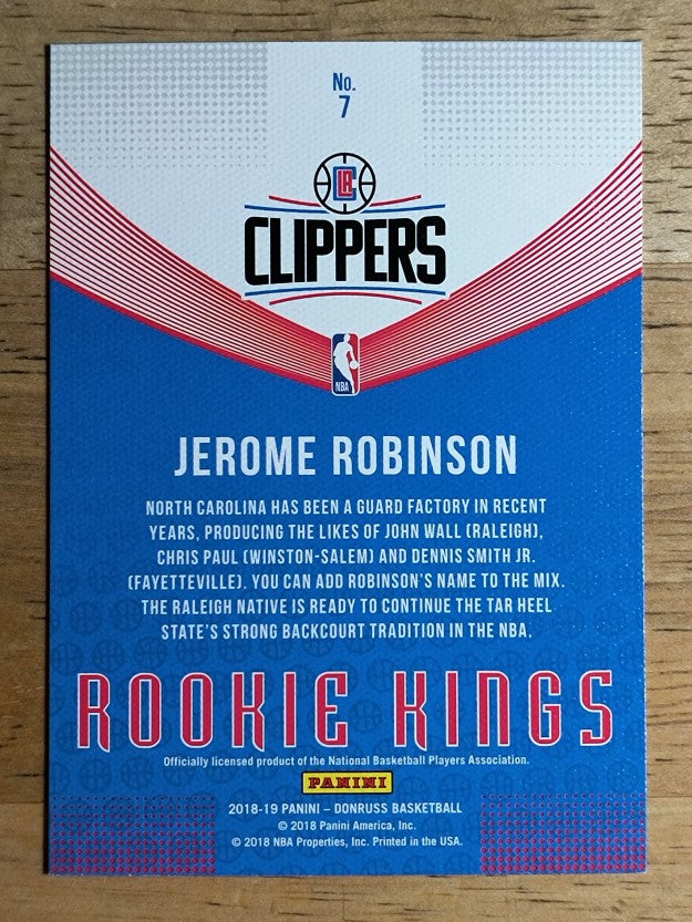 2018-19 Donruss Rookie Kings #7 Jerome Robinson