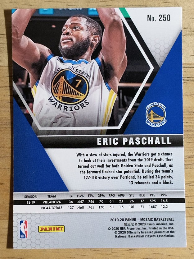 2019-20 Panini Mosaic #250 Eric Paschall RC