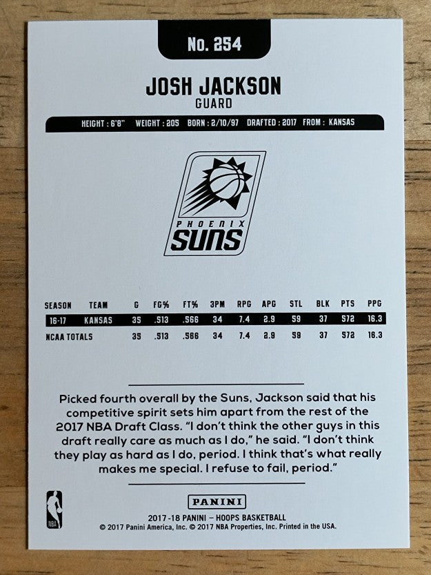 2017-18 Hoops #254 Josh Jackson RC