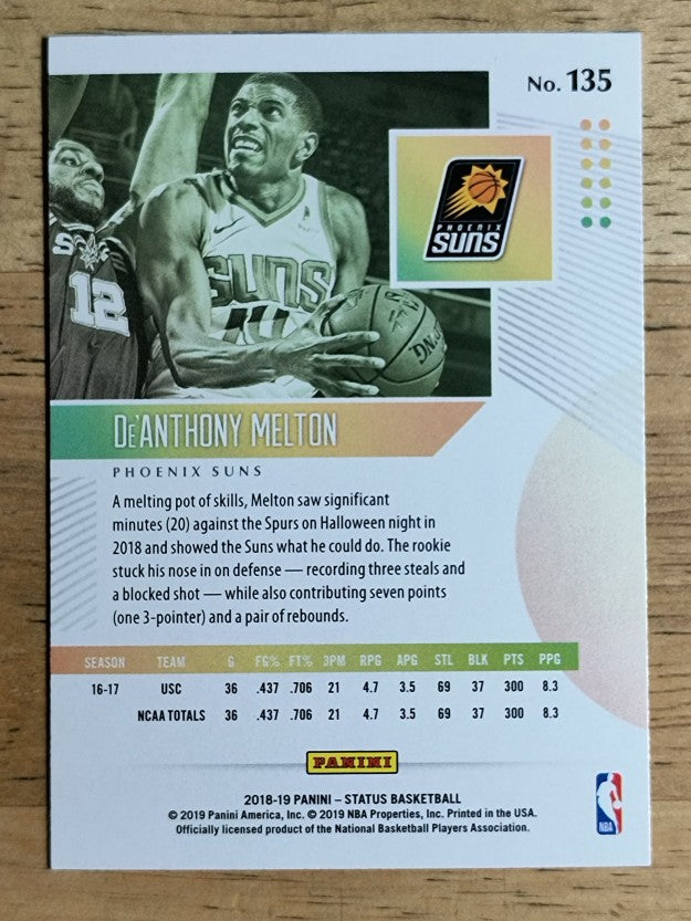 2018-19 Panini Status Green #135 De'Anthony Melton