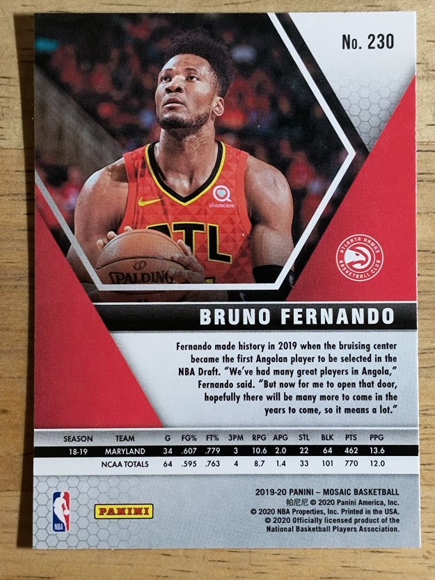 2019-20 Panini Mosaic #230 Bruno Fernando RC