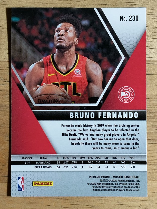 2019-20 Panini Mosaic #230 Bruno Fernando RC