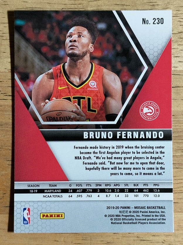 2019-20 Panini Mosaic #230 Bruno Fernando RC