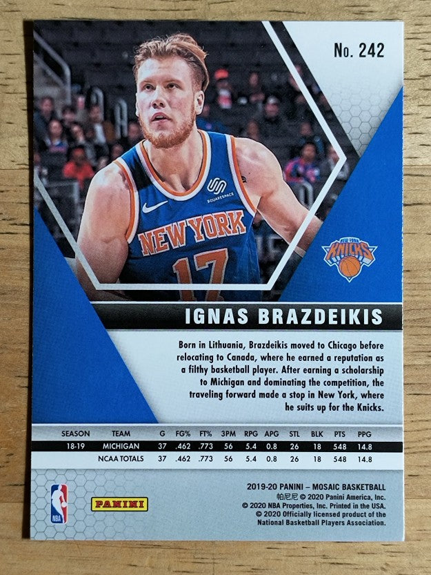 2019-20 Panini Mosaic #242 Ignas Brazdeikis RC