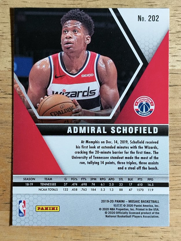 2019-20 Panini Mosaic #202 Admiral Schofield RC