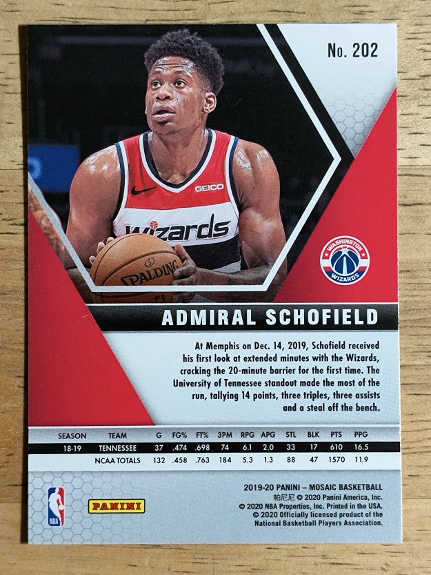 2019-20 Panini Mosaic #202 Admiral Schofield RC