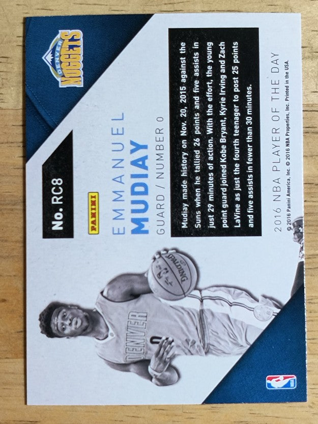 2016 Panini Player of the Day Rookies #8 Emmanuel Mudiay