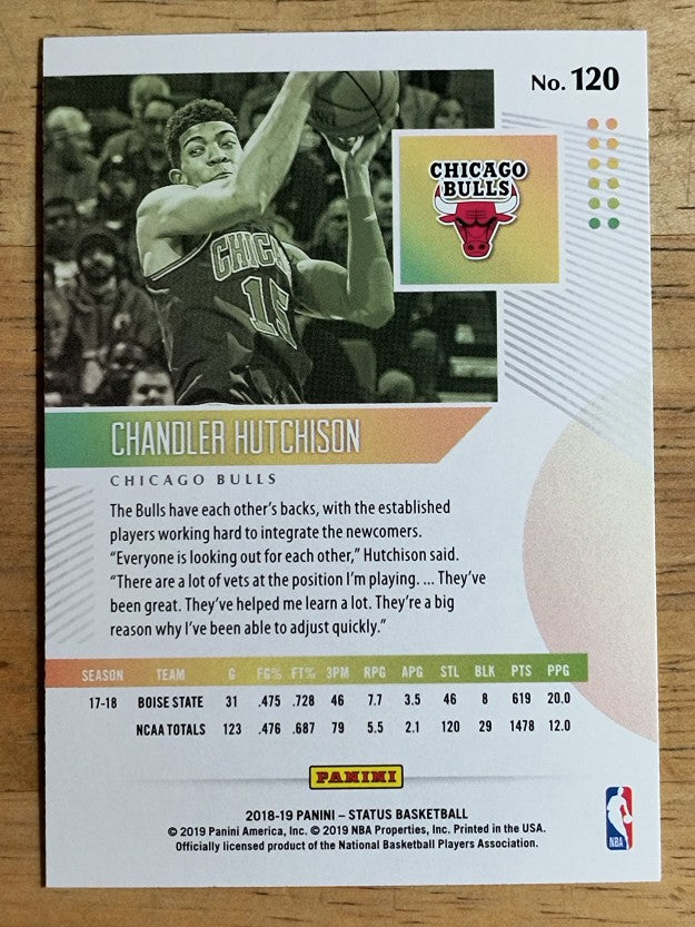 2018-19 Panini Status Green #120 Chandler Hutchison
