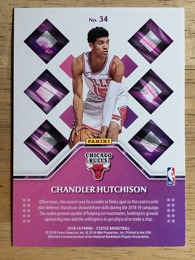 2018-19 Panini Status Rookie Credentials #34 Chandler Hutchison