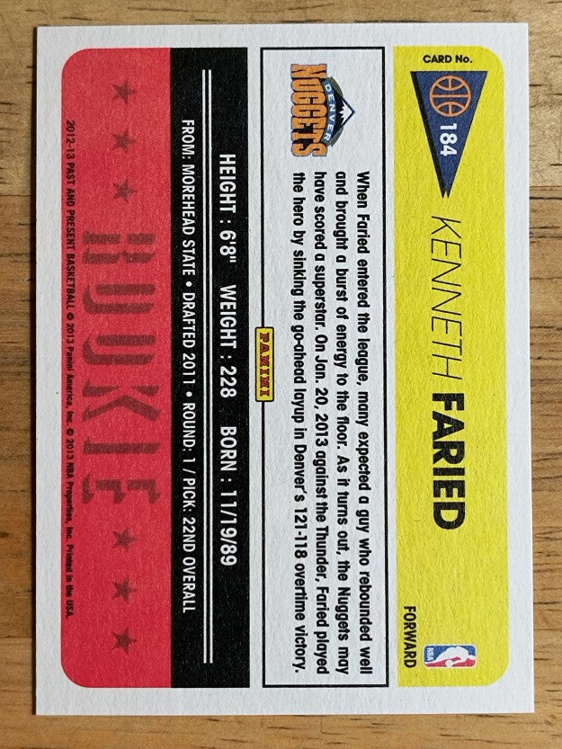 2012-13 Panini Past and Present #184 Kenneth Faried RC