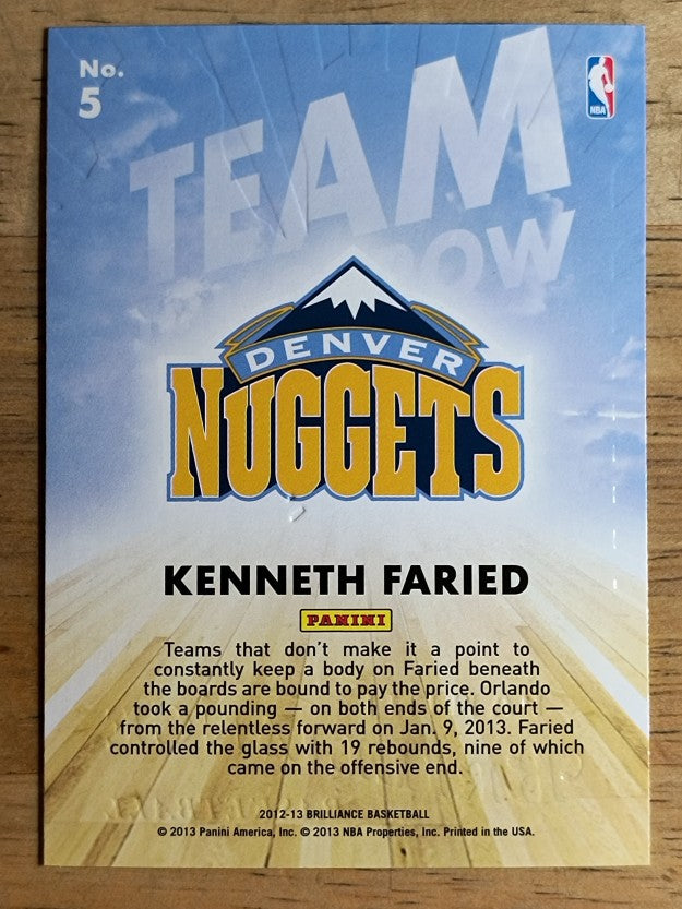 2012-13 Panini Brilliance Team Tomorrow #5 Kenneth Faried
