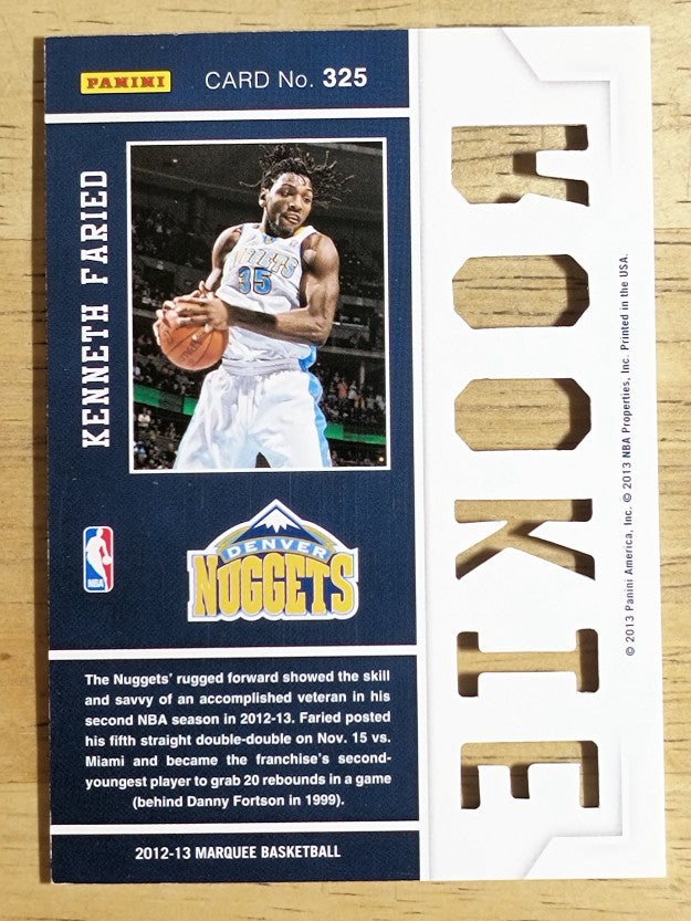 2012-13 Panini Marquee #325 Kenneth Faried RC