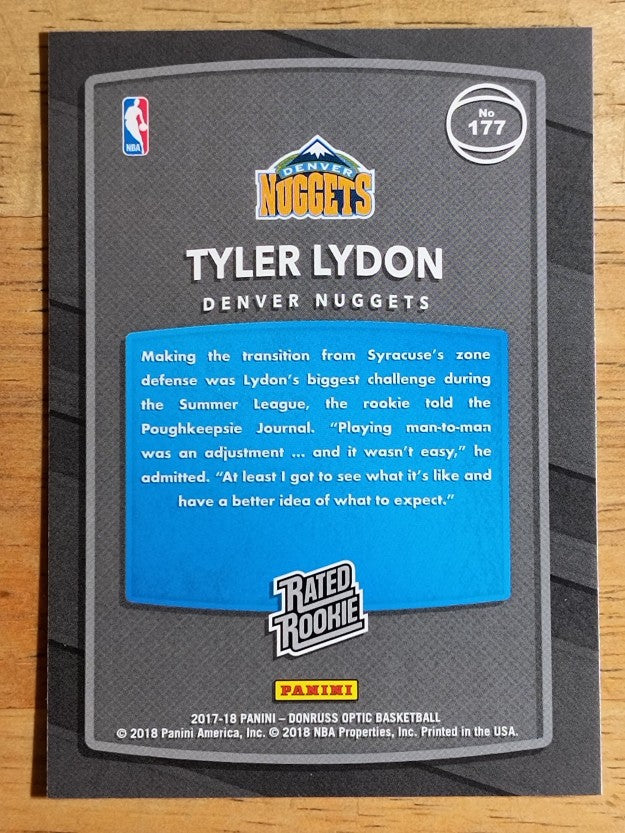 2017-18 Donruss Optic #177 Tyler Lydon RR RC