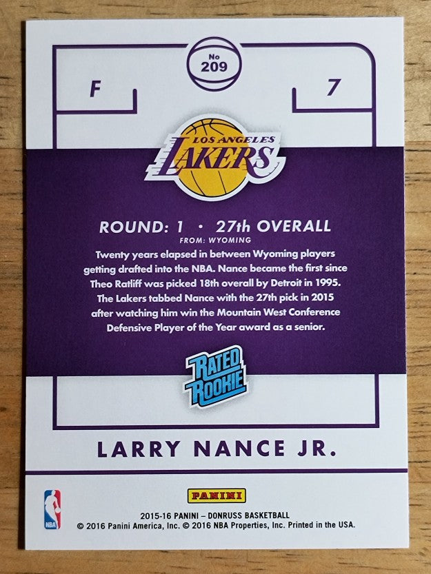 2015-16 Donruss #209 Larry Nance Jr. RC