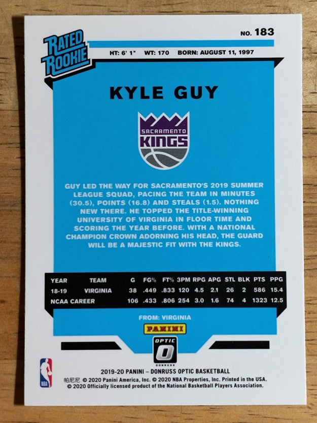 2019-20 Donruss Optic #183 Kyle Guy RR RC