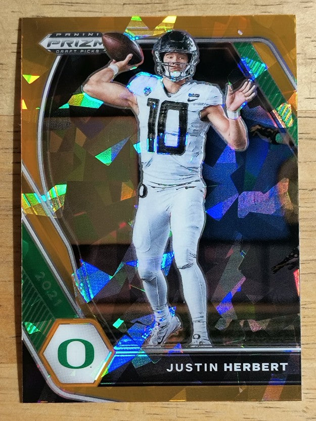 2021 Panini Prizm Draft Picks Prizms Orange Ice #20 Justin Herbert