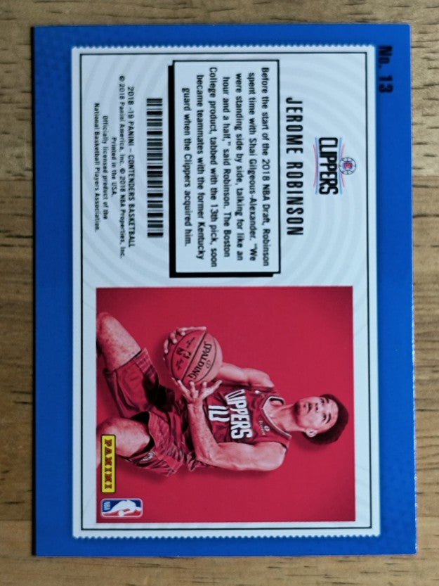 2018-19 Panini Contenders Lottery Ticket #13 Jerome Robinson