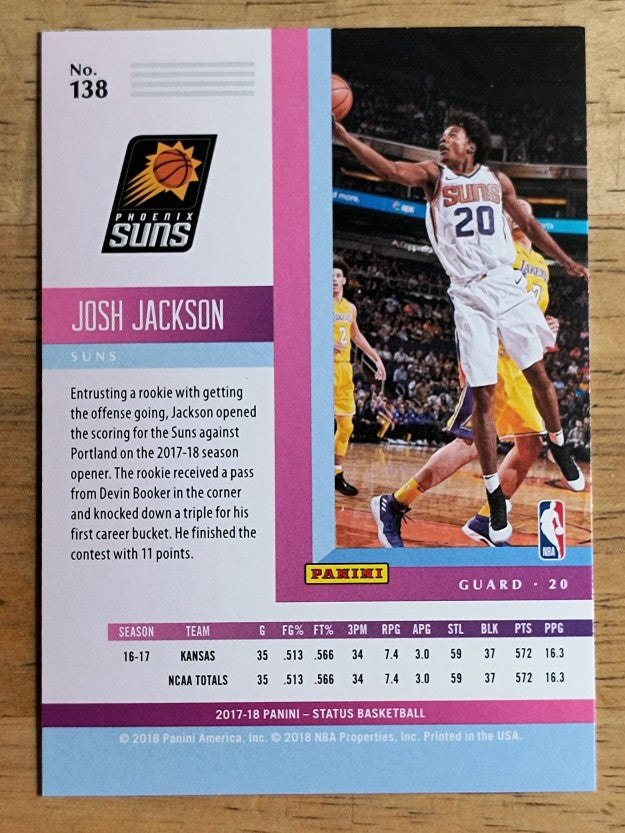 2017-18 Panini Status #138 Josh Jackson RC