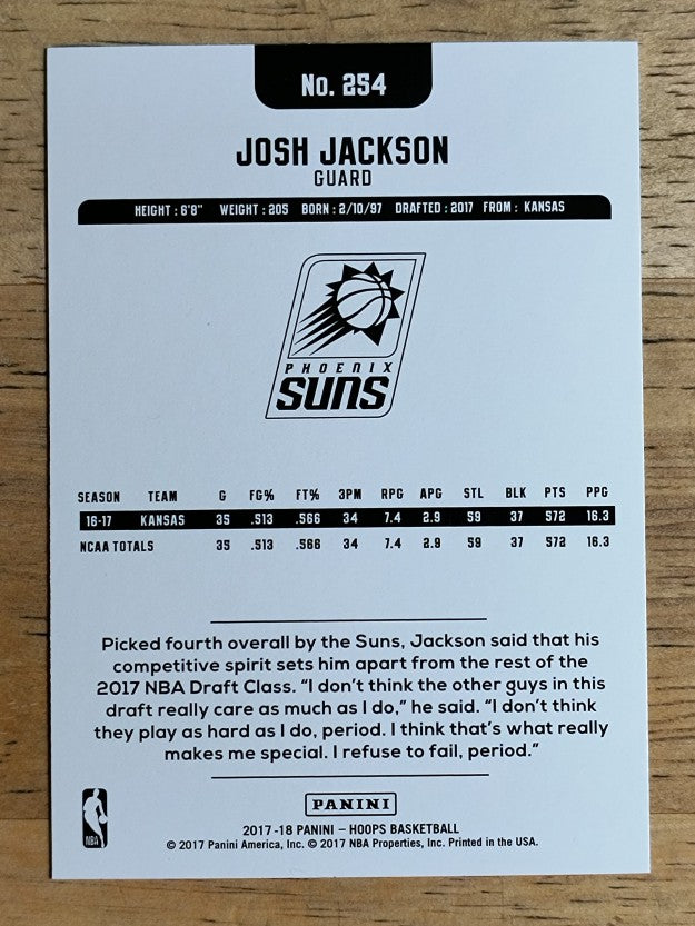 2017-18 Hoops #254 Josh Jackson RC