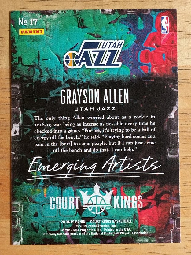 2018-19 Court Kings Emerging Artists #17 Grayson Allen