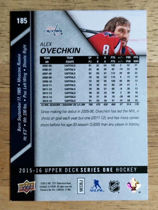 2015-16 Upper Deck #185 Alexander Ovechkin