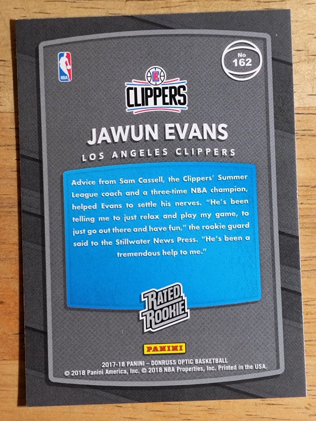 2017-18 Donruss Optic #162 Jawun Evans RR RC