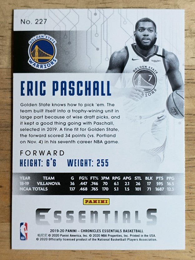 2019-20 Panini Chronicles #227 Eric Paschall/Essentials