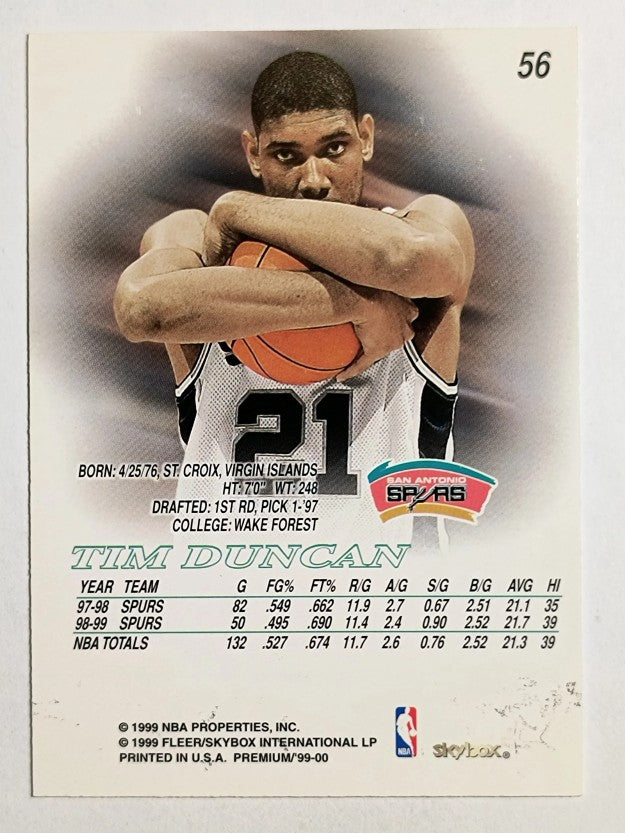1999-00 SkyBox Premium #56 Tim Duncan