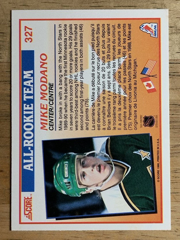 1990-91 Score Canadian #327 Mike Modano ART