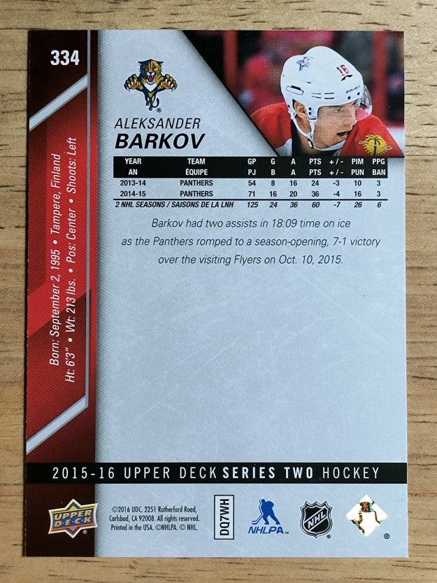 2015-16 Upper Deck #334 Aleksander Barkov