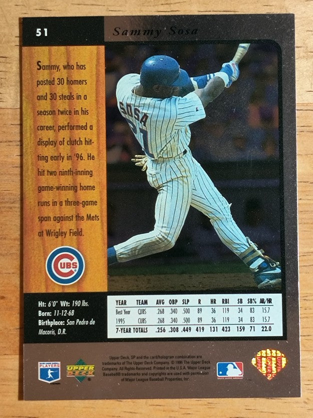 1996 SP #51 Sammy Sosa
