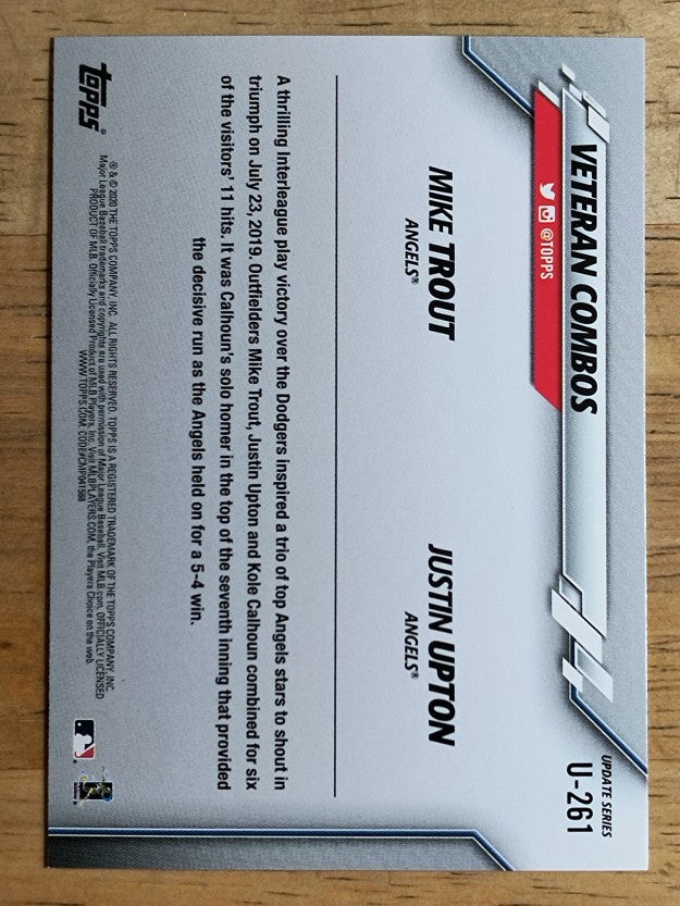 2020 Topps Update #U261 Mike Trout/Justin Upton