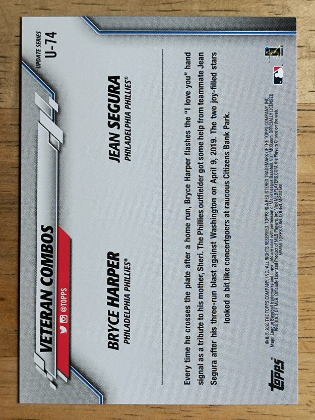 2020 Topps Update #U74 Bryce Harper/Jean Segura
