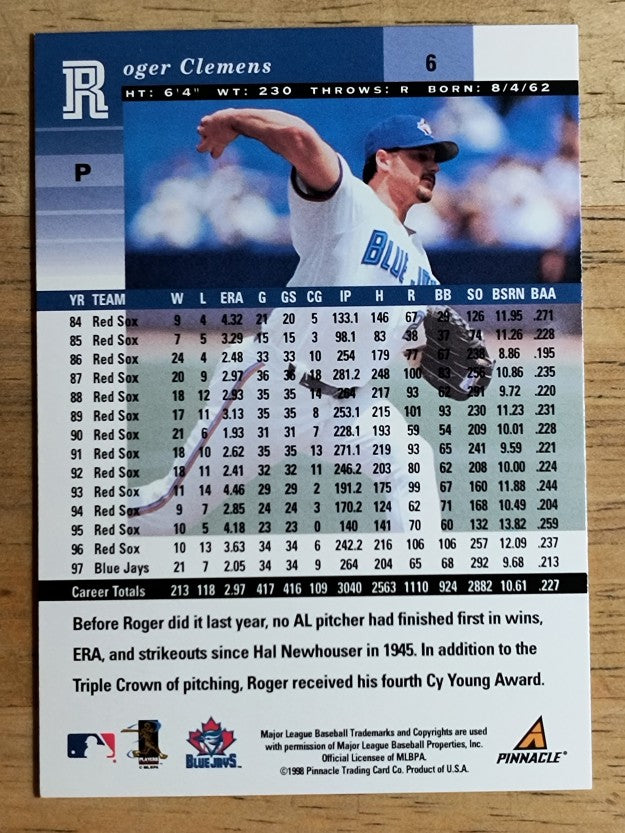 1998 Pinnacle Plus #6 Roger Clemens