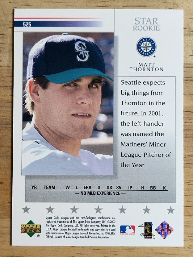 2002 Upper Deck #525 Matt Thornton SR RC
