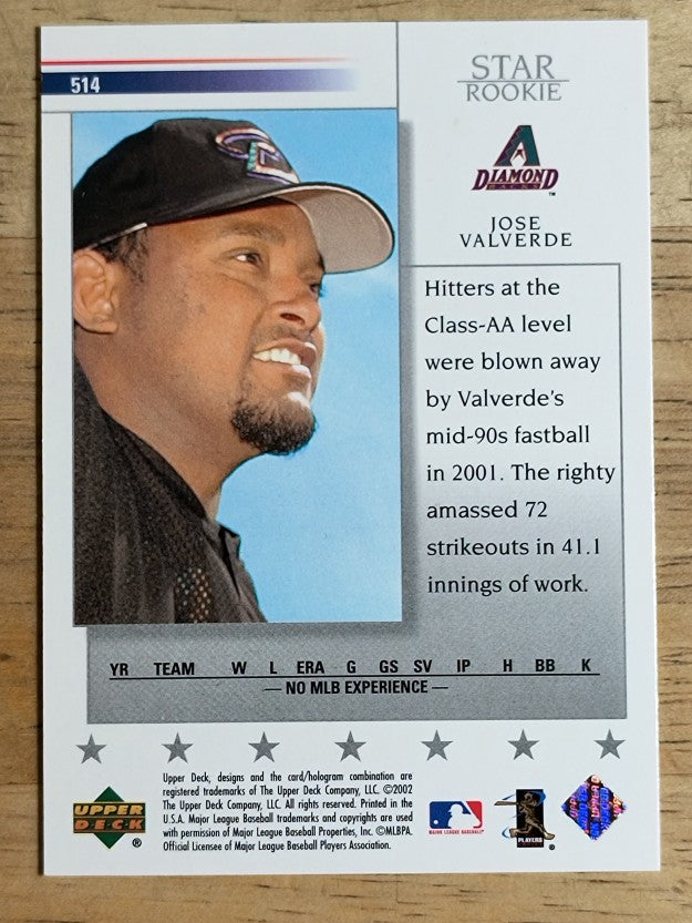 2002 Upper Deck #514 Jose Valverde SR RC